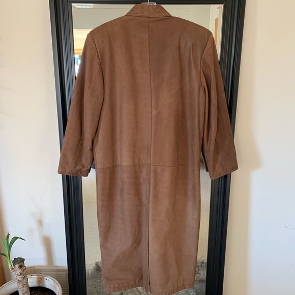 Y2K Vintage Leather Trench Coat - Picture 2 of 3